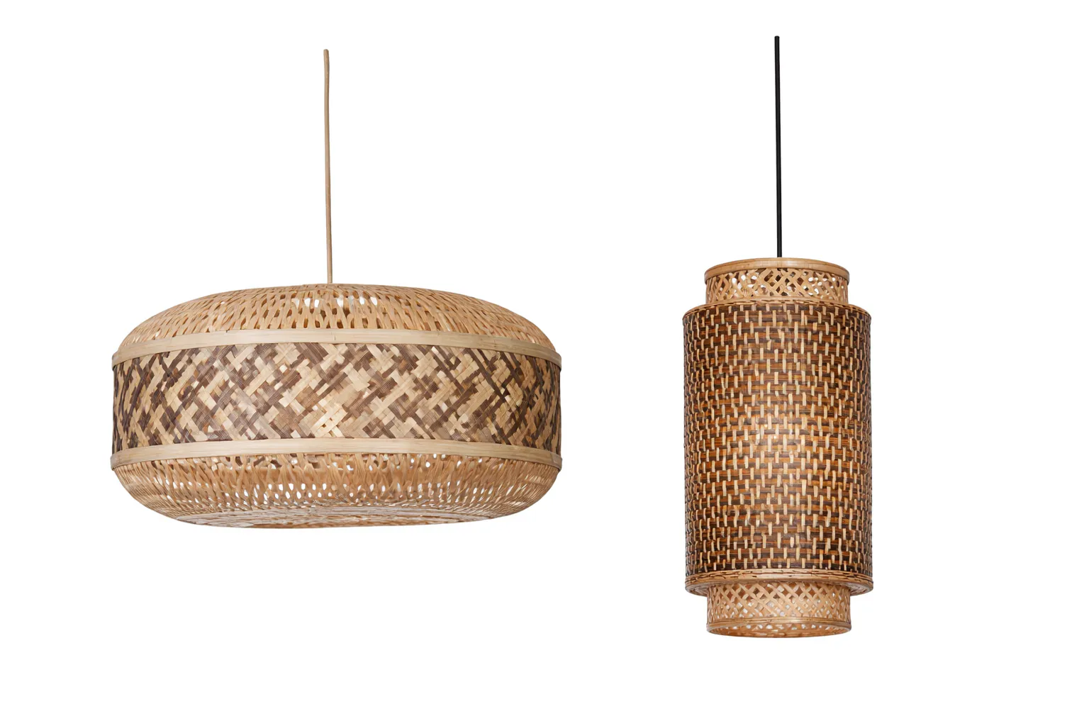 Lampy wiszące z bambusa
