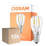 Opakowanie 10x Osram Specjalny T LED E14 Rurowy Włókno Przezroczysty 1.6W 50lm - 824 Bardzo Ciepła Biel | Zamienne 5W
