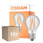 Opakowanie 10x Osram Led Star Classic LED E27 Gruszka Włókno Przezroczysty 4.9W 470lm - 827 Bardzo Ciepła Biel | Czujnik Światła