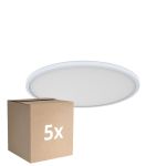 Opakowanie 5x D'Lite Lampa sufitowa Luma Valkoinen 22W 2000lm - 827 Bardzo Ciepła Biel | IP44 - 42cm
