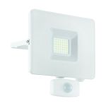 Eglo Światło Ścienne Faedo 3 Aluminium Valkoinen 31W 3400lm - 850 Zimna Biel | IP44 - Czujnik Ruchu
