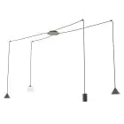 Emibig Lampa Wisząca Fuji Stal Czarny | Nadaje Się Do 1x E14 - Max 10W, 1x GU10 - Max 10W, 2x GX53 - Max 10W