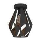 Eglo Lampa sufitowa Carlton 1 Stal Czarny Miedź | IP20 - Nadaje Się Do 1x E27 